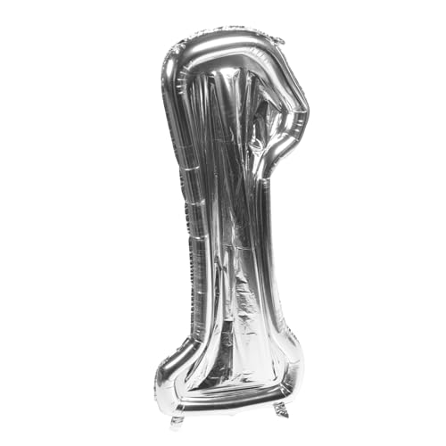 BEBEMOKO Digitaler Ballonrahmen Hi Zahlenballons Abs Geburtstag Luftballons Dekoration Ballon für Geburtstagsfeier Mehrzweck-Folienballon Partyballon Aluminiumfolie Silver von BEBEMOKO