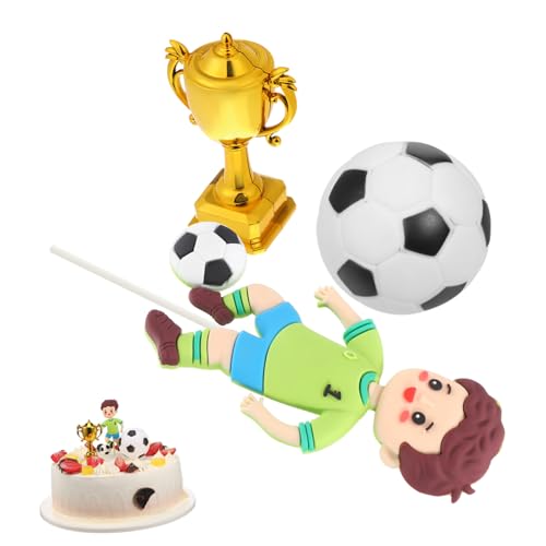 BEBEMOKO Fußball Geburtstagstorten Deko Teilig mit Trophäen Weichem Fußball Kunststoff Pokal Farbintensiv Leicht Wiederverwendbar für Fußballparty BEBEMOKO Fußball Geburtstagstorten Deko Teilig mit Trophäen Weichem Fußball Kunststoff Pokal Farbintensiv Leicht Wiederverwendbar für Fußballparty von BEBEMOKO