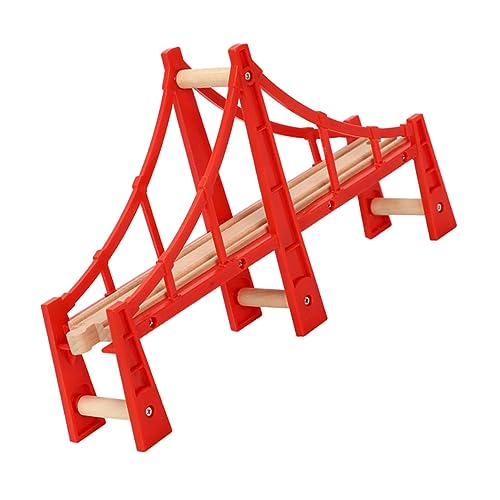 BEBEMOKO Gleisbahn Überführung Modelleisenbahn Brücke rot Holz BEBEMOKO Gleisbahn Überführung Modelleisenbahn Brücke rot Holz von BEBEMOKO