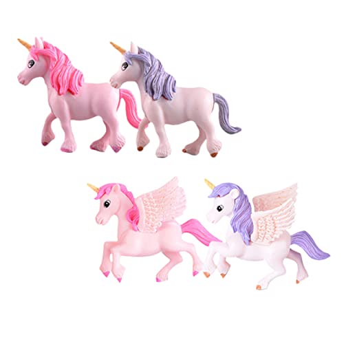 BEBEMOKO Miniatur-Einhorn-Dekorationen, 4 Stück, weiche Einhorn-Spielzeugfiguren, Mini-Tiermodell BEBEMOKO Miniatur-Einhorn-Dekorationen, 4 Stück, weiche Einhorn-Spielzeugfiguren, Mini-Tiermodell von BEBEMOKO