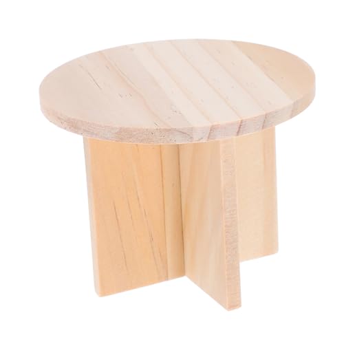 BEBEMOKO Set Puppenhausmöbel Esszimmertisch Miniaturhausmöbel Miniaturmodell Möbel Mini-Möbel Mini-Möbel Artikel Mini Hobbytisch Puppenhaus Couchtisch Khaki Holz von BEBEMOKO