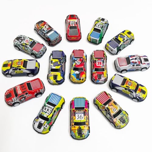 BECILES 15 Stück Stunt Spielzeugauto Legierung, Kleine Autos Set, Zurückziehen Metall-Autos, Mini Spielzeug für das Lernspiel von Kleinkindern Jungen und Mädchen von BECILES