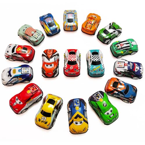 BECILES 15 Stück Stunt Spielzeugauto Legierung, Kleine Spielzeugautos Spielzeugautos Set Zurückziehen Spielzeugautos Metall,Mini Spielzeug Autos für das Lernspiel von Kleinkindern Jungen und Mädchen von BECILES