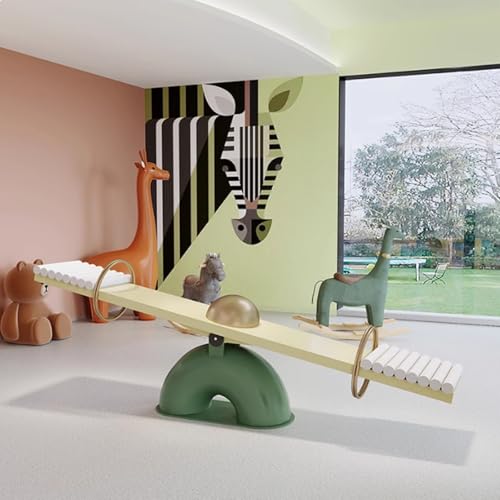 BEDOIN Stelzenbrett für Kinder, Indoor-Kindergarten, Frühförderzentrum, Cartoon-Vergnügungspark-Ausrüstung, Schaukelnde Musik, Doppelsitzer-Wippe-Brett A1 von BEDOIN