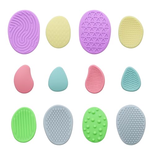 BEELUKY 12 Stück Fidget Toys Sensory Stones Silikon Sensory Worry Stone Sensorische Steine Sensorik Spielzeug für Adhs Angst Autismus Kinder und Erwachsene Stressabbau Spielzeug von BEELUKY