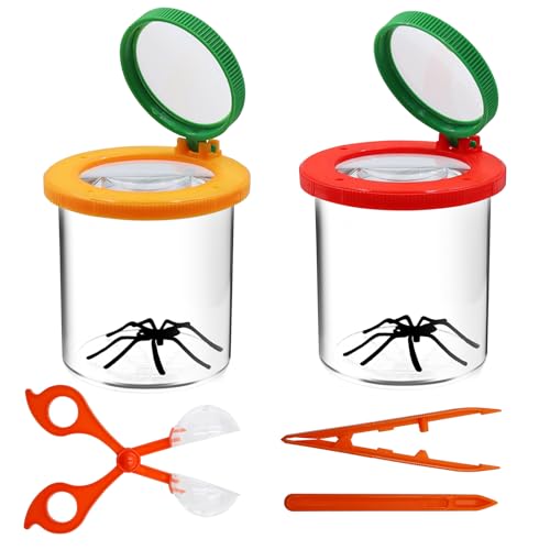 BEELUKY 2 Stück Becherlupen Für Kinder Set Lupenglas Für Kinder Becherlupe Lupenbecher Set mit Pinzette Becherlupe Lupendose Insekten Beobachtungsbox mit 3/6x Lupe für Welt der Insekten Erkundung BEELUKY 2 Stück Becherlupen Für Kinder Set Lupenglas Für Kinder Becherlupe Lupenbecher Set mit Pinzette Becherlupe Lupendose Insekten Beobachtungsbox mit 3/6x Lupe für Welt der Insekten Erkundung von BEELUKY