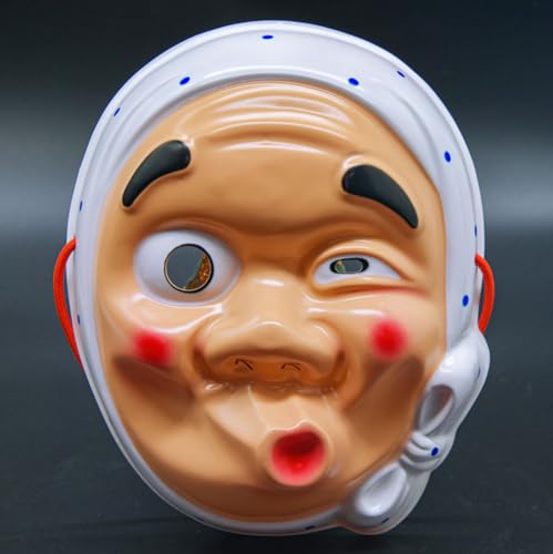 BEESUM The Japanese Noh Hyottoko Cosplay Mask Hotaru Tengu Omen Full Size Halloween Costume Props PVC von BEESUM