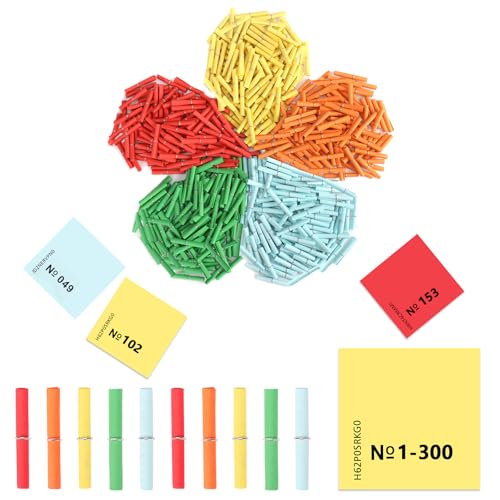 BEIMEIII 300 Stück Tombola Set Gewinnlose 1-300 Lose Treffer Tombola Tombola Lose Gewinn Röllchenlose Bunt Gemischt Gewinnlose Nummeriert für Vereinsfest Party und Freizeit Alljährliche Tombola von BEIMEIII