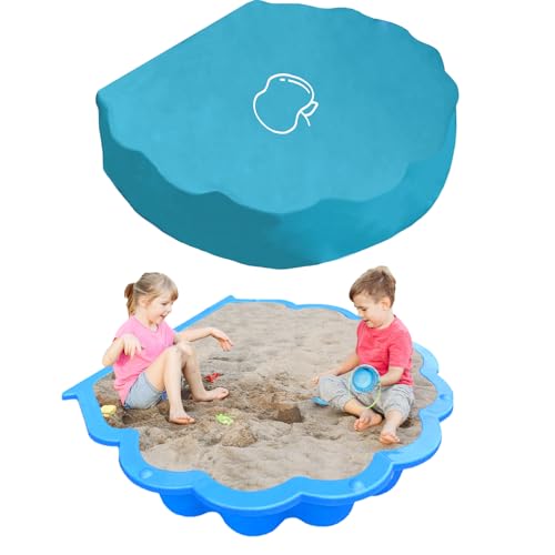 Sandmuschel Abdeckung Apfel 100 * 15cm Abdeckung für Sandkasten Rund Blau Abdeckplane für Sand Wasserdicht Sandabdeckung Sandkastenplane für Sandkasten in Apfelform Sandbox von BEIMEIII