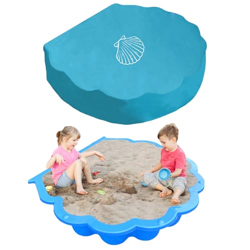 Sandmuschel Abdeckung 100 * 15cm Abdeckung für Sandkasten Rund Blau Abdeckplane für Sand Wasserdicht Sandabdeckung Sandkastenplane für Sand und Wassermuscheln von BEIMEIII