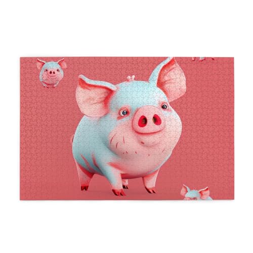 Rotes süßes Schweinchen gedrucktes Bild, personalisiertes Holzpuzzle, 1000 Teile, interessante Puzzles für Erwachsene und Familien, Kinder, Landschaftstierpuzzle Rotes süßes Schweinchen gedrucktes Bild, personalisiertes Holzpuzzle, 1000 Teile, interessante Puzzles für Erwachsene und Familien, Kinder, Landschaftstierpuzzle von BEIVGOXL