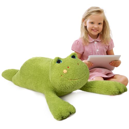 BEJOY Giant Frog Teddy Plüschtiere, Riesige Frosch Stofftier, Flauschiger Plüsch-Frosch Süßes Plüschspielzeug für Kinder Freundin Familie, Liebesgeschenke 95cm von BEJOY