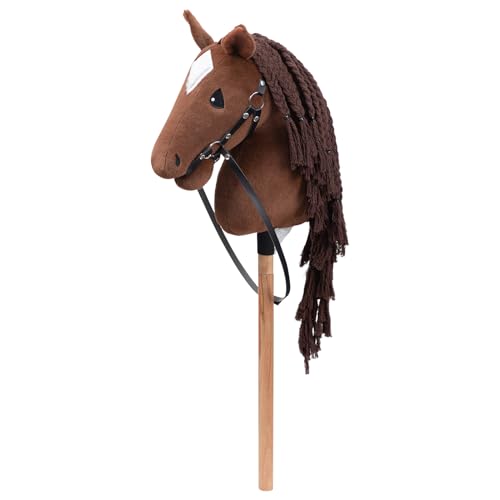 BEJOY Steckenpferd Spielzeug Pferd, Hobby Horse Holzpferd Plüschpferd zum Reiten für Kinder mit Halfter und Trense, Dunkelbraun BEJOY Steckenpferd Spielzeug Pferd, Hobby Horse Holzpferd Plüschpferd zum Reiten für Kinder mit Halfter und Trense, Dunkelbraun von BEJOY