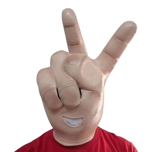 BEJOYFMY V-förmige Fingermaske, Siegeszeichen Kopfmaske, Neuheit Realistische Ball Gesichtsmasken für Erwachsene Cosplay Party Requisiten BEJOYFMY V-förmige Fingermaske, Siegeszeichen Kopfmaske, Neuheit Realistische Ball Gesichtsmasken für Erwachsene Cosplay Party Requisiten von BEJOYFMY