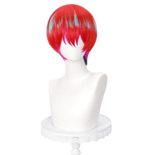 Amate Yuzuriha Cosplay Perücke Kurze rote und Blaue Haare Zubehör Unisex für Party Halloween Weihnachten Amate Yuzuriha Cosplay Perücke Kurze rote und Blaue Haare Zubehör Unisex für Party Halloween Weihnachten von BELEB