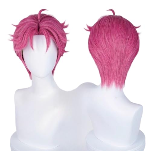 Anime Abby Cosplay Kostüm Zubehör Perücke Kurz Gerade Rosa Halloween Party Für Männer von BELEB