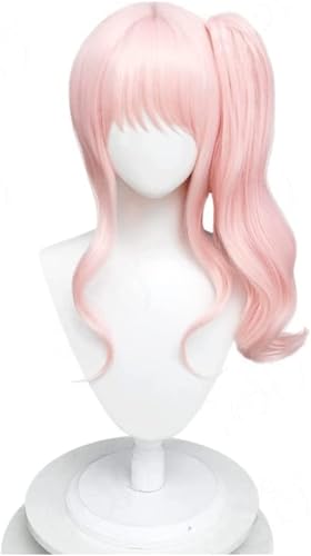Anime Akiyama Mizuki Cosplay Pink Ponytail Kurze Haare synthetische Perücke, Halloween Kostüm Party Zubehör von BELEB
