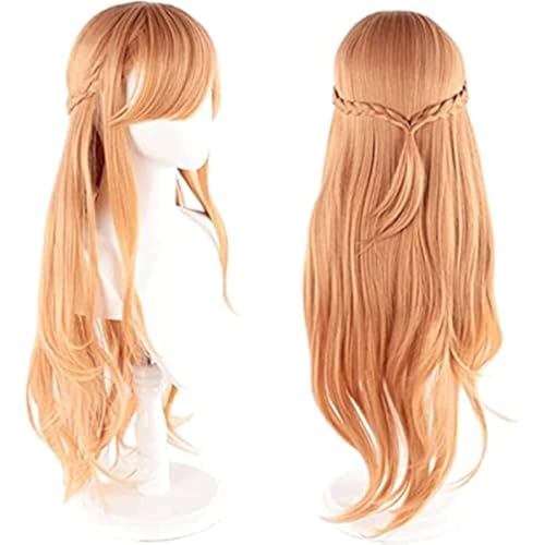 Anime Asuna Yuuki Cosplay Perücke für Sword Art Online, Lange gerade geflochtene Perücke mit kostenloser Perückenkappe, für Kostümparty, Anime Show, Cosplay Event, Konzerte von BELEB