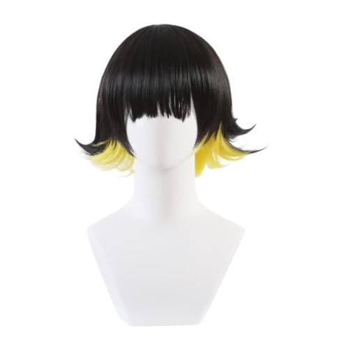 Anime Bachira Meguru Cosplay Perücke, Schwarz Gelb Kurzes Haar Halloween Kostüm Party Rollenspiel Zubehör Anime Bachira Meguru Cosplay Perücke, Schwarz Gelb Kurzes Haar Halloween Kostüm Party Rollenspiel Zubehör von BELEB