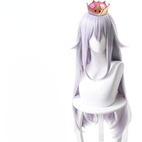 Anime Bowsette Booette Prinzessin Teresa Cosplay Perücke, gräulich lila Lange gerade Haare für Halloween, Party, Karneval, Nachtleben, Konzerte, Hochzeiten Anime Bowsette Booette Prinzessin Teresa Cosplay Perücke, gräulich lila Lange gerade Haare für Halloween, Party, Karneval, Nachtleben, Konzerte, Hochzeiten von BELEB