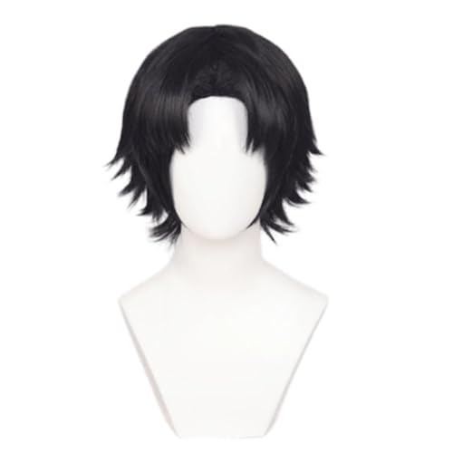 Anime Cosplay Chrollo Lucilfer Perücke, Schwarze Kurzhaarperücken, Halloween Kostüm Party Rollenspiel von BELEB