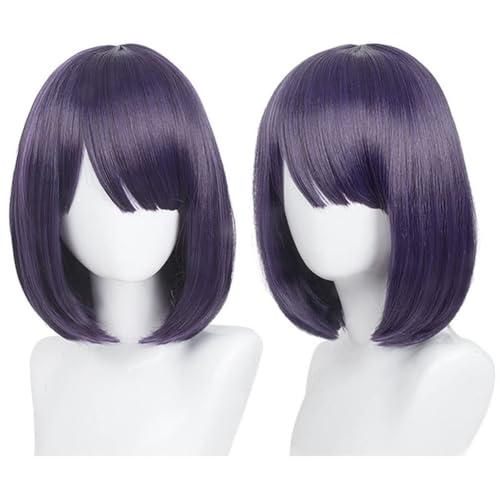 Anime Cosplay Darling Perücke, Kurz Schwarz Lila BOB Stil für Kitagawa Marin Rollenspiel Halloween Party Zubehör Perücken mit Perückenkappe von BELEB