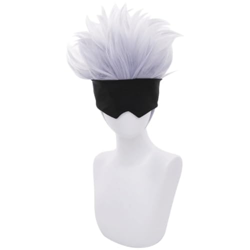 Anime Cosplay Gojo Satoru Perücke, staubiges blaues kurzes Haar Rollenspiel Perücken für Halloween Kostüm Party Anime Cosplay Gojo Satoru Perücke, staubiges blaues kurzes Haar Rollenspiel Perücken für Halloween Kostüm Party von BELEB