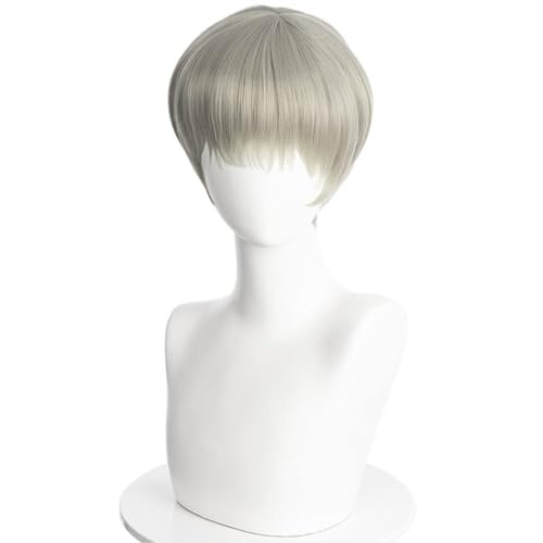 Anime Cosplay Inumaki Toge Perücke, graue Kurze Haare Rollenspiel Perücken für Halloween Kostüm Party von BELEB