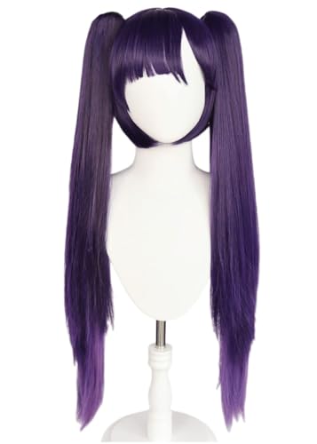 Anime Cosplay Mona Perücke, Frauen Deep Purple Double Ponytails Haar Perücken für Halloween Kostüm Party Accesorios Anime Cosplay Mona Perücke, Frauen Deep Purple Double Ponytails Haar Perücken für Halloween Kostüm Party Accesorios von BELEB