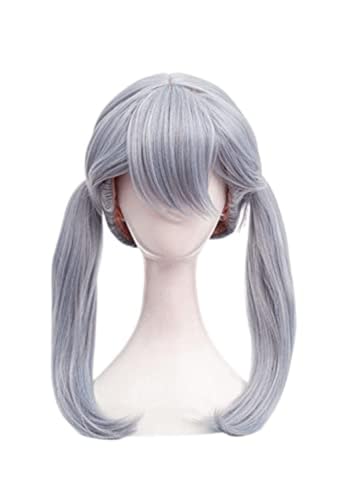 Anime Cosplay Noell Silva Silber Grau Doppelter Pferde Zopf Kurzes Haar Rollenspiel Halloween Party Perücken Anime Cosplay Noell Silva Silber Grau Doppelter Pferde Zopf Kurzes Haar Rollenspiel Halloween Party Perücken von BELEB