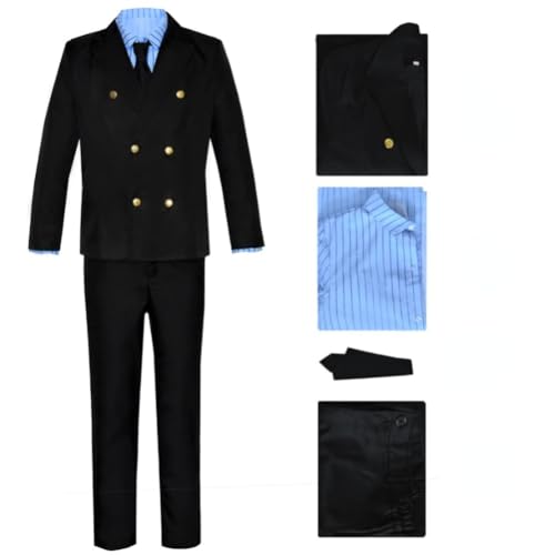 Anime Cosplay Outfit für Sanji Jacke Blazer Kostüm Halloween Party Anzug Uniform Full Set (Sanji,M) von BELEB