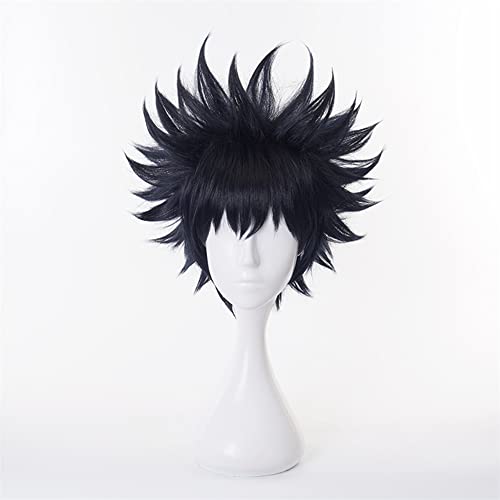 Anime Cosplay Perücke Atmungsaktiv Hitzebeständige Fasern Kostüm Perücke für Weihnachten Halloween Party Comic Con (Fushiguro Megumi) von BELEB