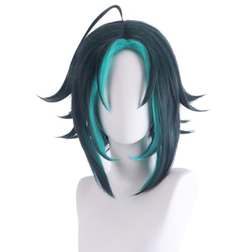 Anime Cosplay Xiao Perücke, Mix Farben Kurze Haare Perücken für Halloween Kostüm Party Accesorios Anime Cosplay Xiao Perücke, Mix Farben Kurze Haare Perücken für Halloween Kostüm Party Accesorios von BELEB