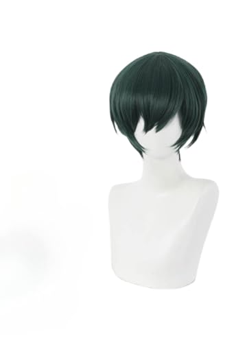 Anime Cosplay Zen'in Mai Wig, Green Short Hair Role Play Wigs for Halloween Costume Party von BELEB