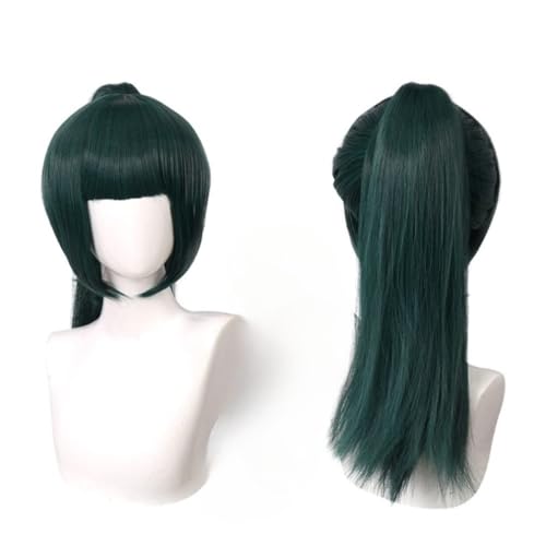 Anime Cosplay Zenin Maki Perücke, grüne Kurze Pferdeschwanz Haar Rollenspiel Perücken für Halloween Kostüm Party Anime Cosplay Zenin Maki Perücke, grüne Kurze Pferdeschwanz Haar Rollenspiel Perücken für Halloween Kostüm Party von BELEB