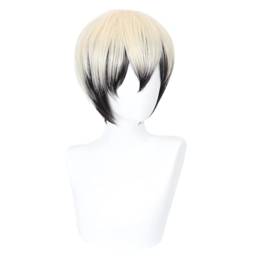 Anime Cosplay Zenin Naoya Perücke, Mischfarben Kurze Haare Rollenspiel Perücken für Halloween Kostüm Party von BELEB