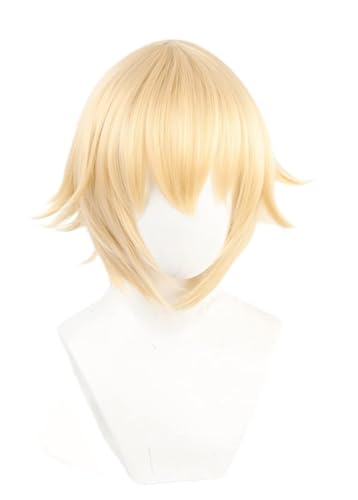 Anime Dainsleif Cosplay Perücke, Blonde Kurze Haare Perücken für Halloween Kostüm Party Accesorios von BELEB