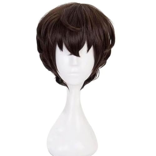 Anime Dazai Osamu Cosplay Perücke, dunkelbraunes kurzes Haar für Halloween Kostüm Party Karneval von BELEB
