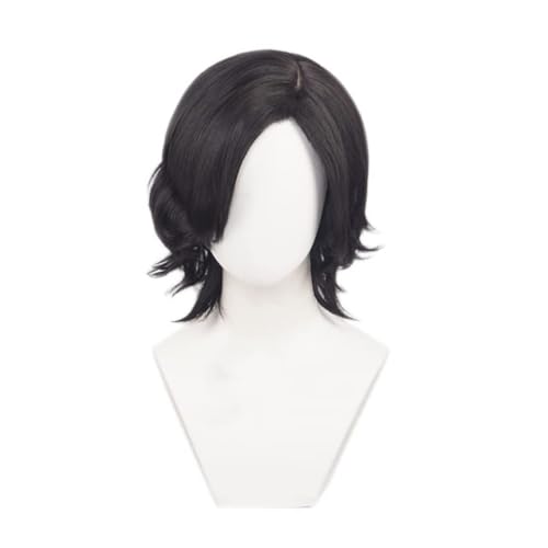 Anime Devil May Cry 5 Cosplay Perücke, Schwarzes Kurzes Gewelltes Haar Für V, Rollenspiel Halloween Party Requisiten Zubehör von BELEB