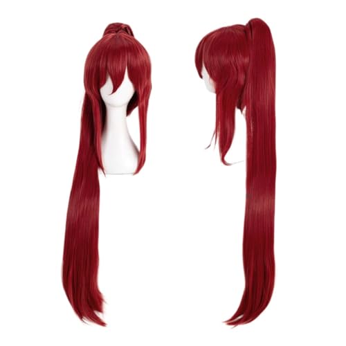 Anime Erza Scarlet Cosplay Perücke Langer Pferde Rote Perücke mit kostenloser Perückenkappe, für Halloween Kostümparty, Anime Show, Cosplay Event von BELEB