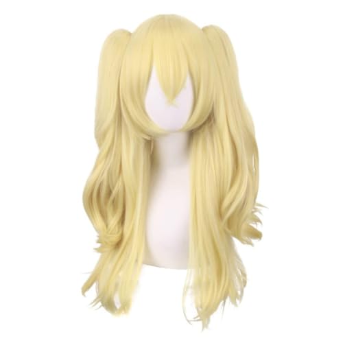 Anime Fischl Cosplay Perücke, Frauen Blonde Dual Schachtelhalm Kurze Haare Perücken mit Perückenkappe, für Halloween Kostüm Party Accesorios Anime Fischl Cosplay Perücke, Frauen Blonde Dual Schachtelhalm Kurze Haare Perücken mit Perückenkappe, für Halloween Kostüm Party Accesorios von BELEB