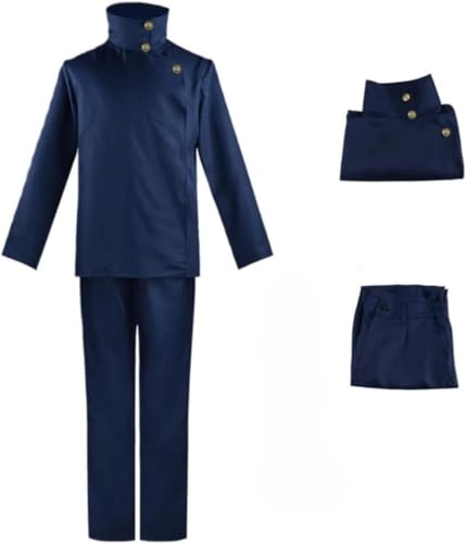 Anime Fushiguro Megumi Cosplay Kostüm Kimono Uniform Outfit Halloween Party Anzug (BLUE,XL) von BELEB
