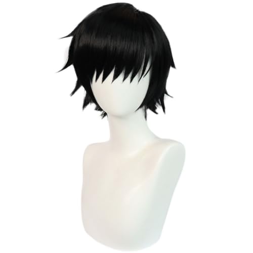 Anime Fushiguro Toji Cosplay Wig, Black Short Hair Wigs, Roleplay Halloween Costume Party Accessory von BELEB