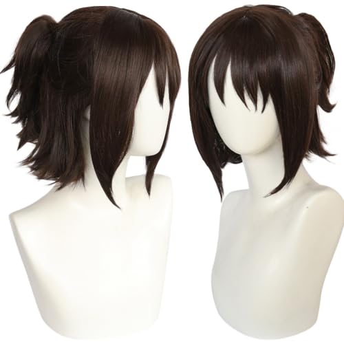 Anime Hange Zoe Cosplay Perücke, Schwarz Braun Kurzes Haar Halloween Kostüm Party Rollenspiel Zubehör von BELEB