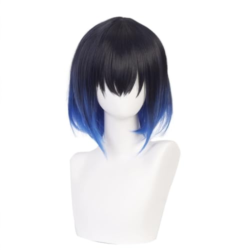 Anime Hashibira Inosuke Cosplay Perücke, Schwarz Blau Kurzes Haar Halloween Kostüm Party Rollenspiel Anime Hashibira Inosuke Cosplay Perücke, Schwarz Blau Kurzes Haar Halloween Kostüm Party Rollenspiel von BELEB