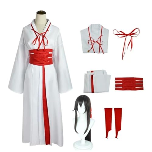 Anime Hell 's Paradise: Jigokuraku Asaemon Sagiri Cosplay Kostüm Halloween Party Outfits Kimono Uniform + Perückenanzug (Sagiri,XXL) von BELEB