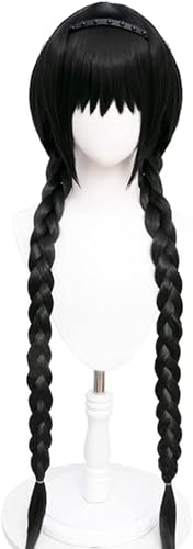 Anime Homura Akemi Cosplay Perücke, Frauen 2 schwarz gewebt Pferdeschwanz Flechten für Halloween Rollenspiel Kostüm Party von BELEB