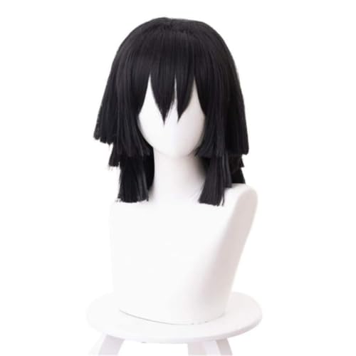 Anime Iguro Obanai Cosplay Perücke, Schwarzes Kurzes Haar Halloween Kostüm Party Rollenspiel Anime Iguro Obanai Cosplay Perücke, Schwarzes Kurzes Haar Halloween Kostüm Party Rollenspiel von BELEB