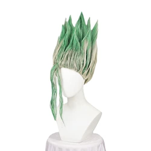 Anime Ishigami Senku Cosplay Perücke, Grüner Farbverlauf, Kurze Perücke, für Halloween, Kostümparty, Anime Shows Anime Ishigami Senku Cosplay Perücke, Grüner Farbverlauf, Kurze Perücke, für Halloween, Kostümparty, Anime Shows von BELEB