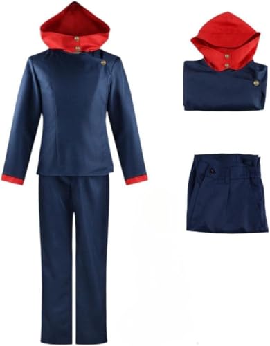 Anime Itadori Yuji Cosplay Kostüm Kimono Uniform Outfit Halloween Party Anzug (blue,S) von BELEB